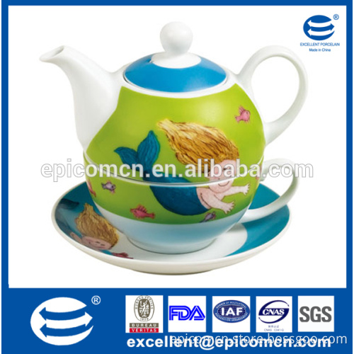 Hot sale custom personal porcelain tea pot and cup set